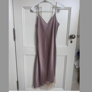 Wilfred Midi dress mauve with lace botton